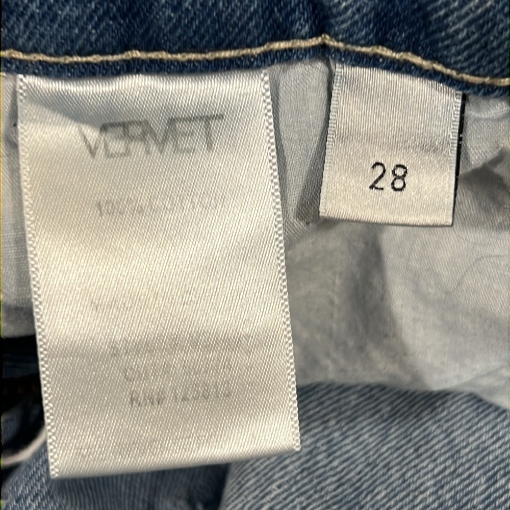 Vervet Jeans 28 Distressed Straight Leg Festival Ankle Length Super High Waist - Picture 9 of 9